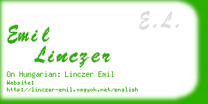 emil linczer business card
